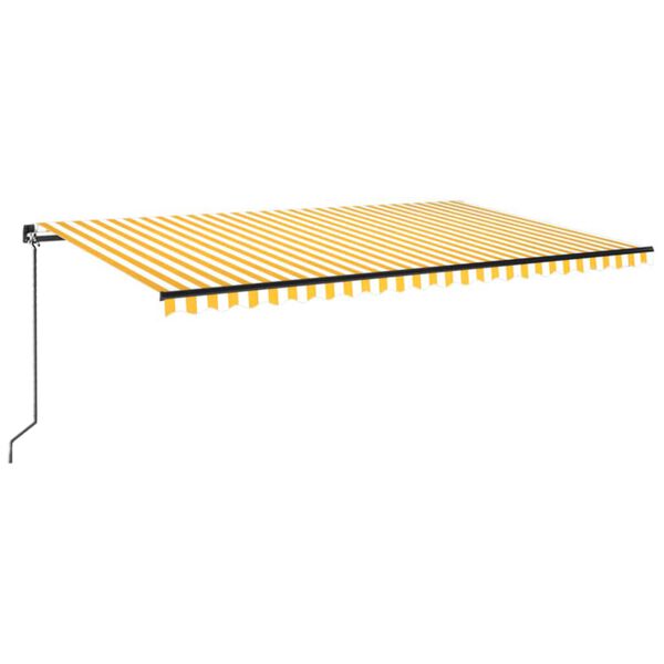 vidaXL Copertină retractabilă manual, galben și alb, 500x300 cm