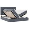 vidaXL Pat cu storage cu headboard Gri &icirc;nchis 200 x 200 cm Catifea