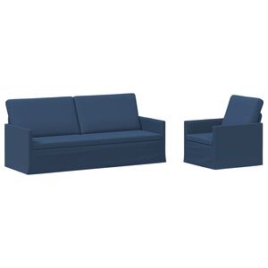 vidaXL Set de canapea 2 pcs albastru Țesătură