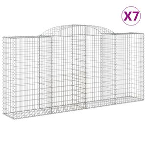 vidaXL Coșuri gabion arcuite 7 buc, 300x50x140/160cm, fier galvanizat