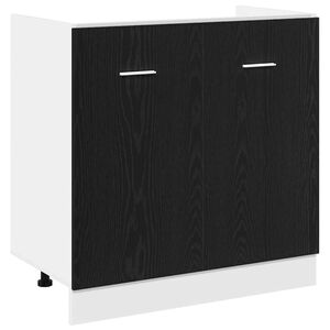 vidaXL Dulap pentru chiuvetă, stejar negru, 80x46x81,5 cm, lemn prelucrat