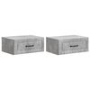 vidaXL Dulap de noapte suspendat 2 buc. Gri Beton 49 x 34,5 x 20 cm