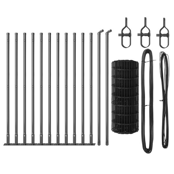 vidaXL Gard cu Stâlp Gri 0,6 x 25 m Oțel și PVC