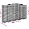 vidaXL Coșuri gabion arcuite, 8 buc, 400x50x220/240cm, fier galvanizat