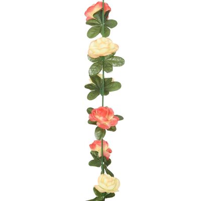 vidaXL Ghirlande de flori artificiale, 6 buc., rose și șampanie 240 cm