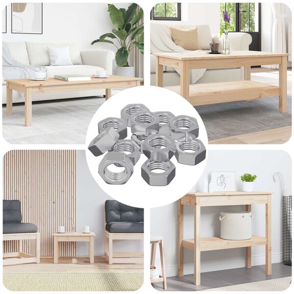 vidaXL Piuliță hexagonală 9000 pcs Argintiu Metal