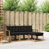 vidaXL Set de canapele de exterior cu pernă 4 pcs Natural și Negru