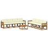 vidaXL Set de canapele de exterior cu pernă 9 pcs Natural și Crem