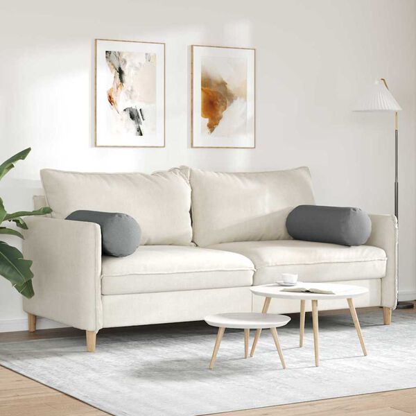 vidaXL Perne Bolster 2 pcs Gri închis Ø 25 x 70 cm țesătură