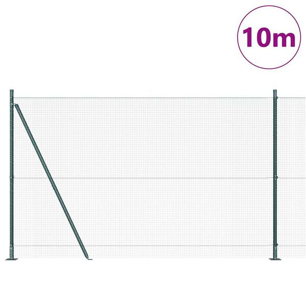 vidaXL St&acirc;lp de gard. Verde 10 x 1,4 m (plasă 16 x 16 mm) Oțel și PVC