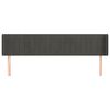 vidaXL Tăblie de pat cu aripioare gri &icirc;nchis 183x16x78/88 cm catifea