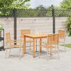 vidaXL Set de masă pentru grădină 5 pcs Bej Rattan poli