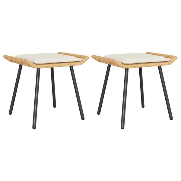 vidaXL Scaun de grădină cu pernă 2 pcs Maro 50 x 40 x 45cm Poliester