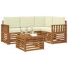 vidaXL Set de canapele de exterior cu pernă 5 pcs Natural și Crem