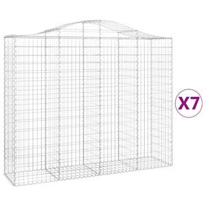 vidaXL Coșuri gabion arcuite 7 buc, 200x50x160/180 cm, fier galvanizat
