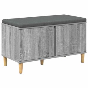 vidaXL Bancă pentru hol cu pernă cu ușă Sonoma gri 80 x 38 x 46 cm