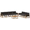 vidaXL Set de canapele de exterior 8 buc. Natural și Negru
