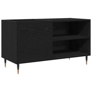 vidaXL Dulap pentru discuri de vinil Stejar Negru 85 x 38 x 48 cm