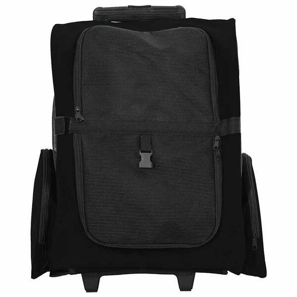 vidaXL Cărucior pentru animale de companie, design 3 &icirc;n 1, negru, 48x32x(57-106) cm, material Oxford