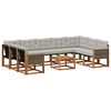 vidaXL Set de canapele de exterior 10 buc. Natural și Gri deschis