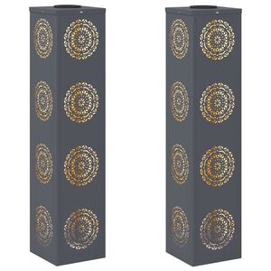 vidaXL Lumină LED Solară pentru Alei 2 buc. Alb cald 18 x 18 x 80 cm