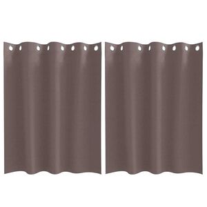 vidaXL Perdele Opaque cu Inel 2 pcs Maro &icirc;nchis 140 x 140 cm Poliester