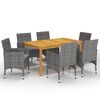 vidaXL Set mobilier de grădină, 7 piese, gri