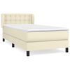 vidaXL Pat box spring cu saltea, crem, 80x200 cm, piele ecologică