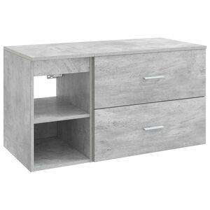 vidaXL Set de mobilier pentru baie 2 buc. Gri Beton Lemn prelucrat