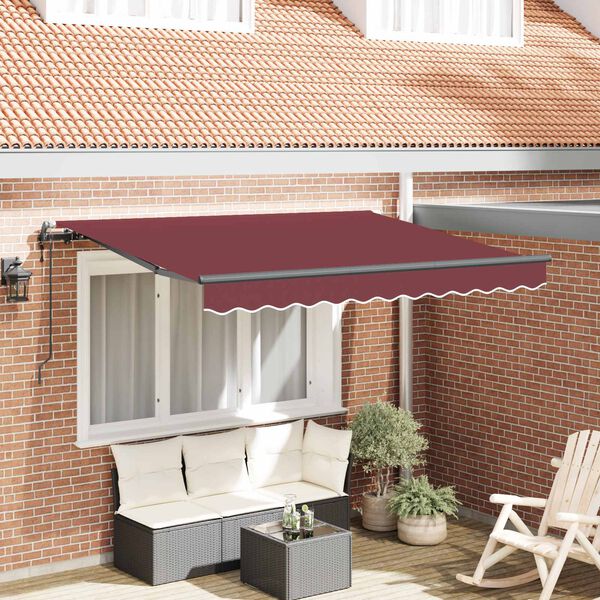 vidaXL Cortina Retractabilă Burgundy 350 x 200 x 165 cm țesătură
