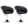 vidaXL Scaune de bucătărie pivotante, 2 buc., negru, piele ecologică