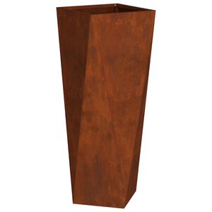 vidaXL Jardinieră Ruginit 30 x 30 x 75 cm Oțel rezistent de intemperii