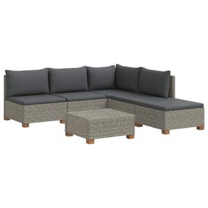 vidaXL 6 buc. Set de lounge din ratan cu perne GENDT Ratan Natural