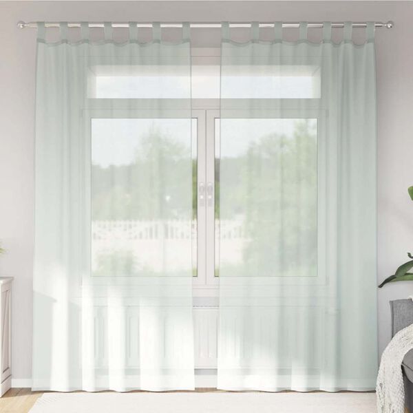 vidaXL Perdele voal cu bucle 2 buc Gri deschis 140x225 cm