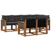 vidaXL Set de canapele de exterior cu pernă 7 pcs Natural și Negru