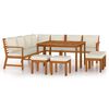 vidaXL Set mobilier grădină cu perne, 11 piese, lemn masiv de acacia