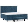vidaXL Pat box spring cu saltea, albastru &icirc;nchis, 200x200 cm, catifea