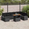 vidaXL Set de canapele pentru grădină 9 pcs Negru Rattan poli