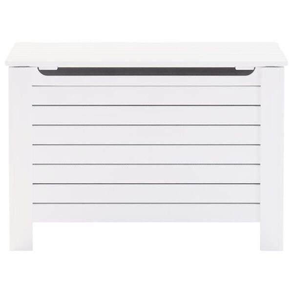vidaXL Cutie depozitare capac "RANA", alb, 80x49x54 cm, lemn masiv pin