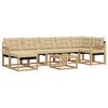vidaXL Set de canapele de exterior cu pernă 8 pcs Alb și Bej