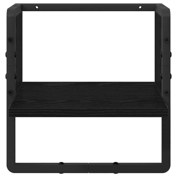 vidaXL Raft de perete Stejar Negru 30 x 25 x 30 cm Lemn compozit