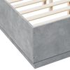 vidaXL Cadru de pat, gri beton, 135x190 cm, lemn prelucrat