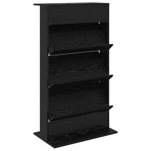 vidaXL Raft pentru reviste Stejar Negru 70 x 41 x 126 cm