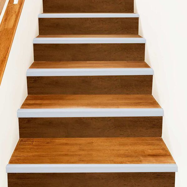 vidaXL Profile pentru marginea treptelor 10 pcs Argintiu