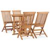 vidaXL Set mobilier de exterior pliabil, 5 piese, lemn masiv de tec