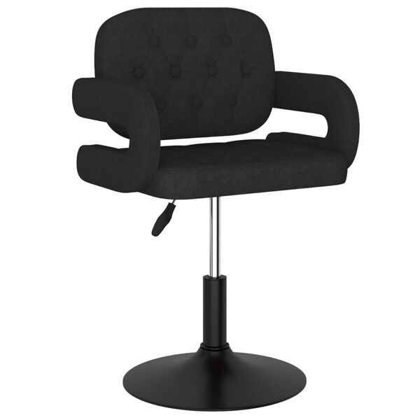 vidaXL Scaun de bucătărie pivotant, negru, material textil