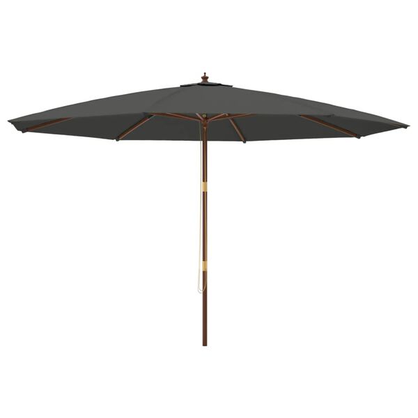 vidaXL Umbrelă de soare de grădină stâlp din lemn, antracit 400x273 cm