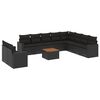 vidaXL Set canapele de grădină cu perne, 11 piese, negru, poliratan