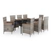 vidaXL Set mobilier pentru grădină, cu perne, 9 piese, gri