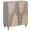 vidaXL Bufet Gri și Aur 60 x 33 x 75 cm Lemn de mango solid